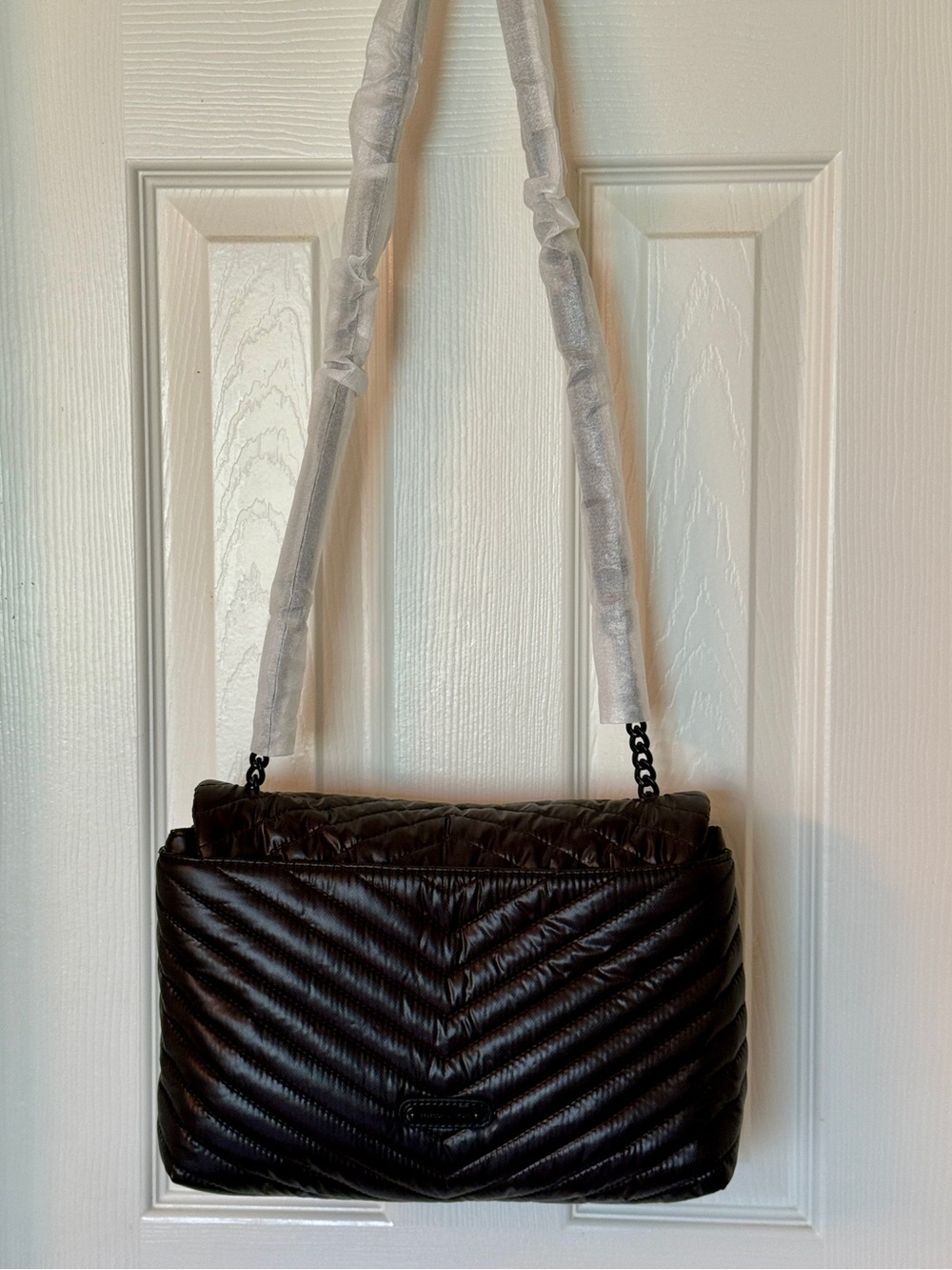 Rebecca Minkoff Quilted Chevron Shoulder Bag in Black